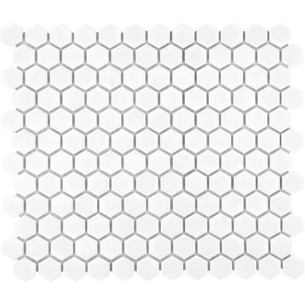 Barcelona 1 x 1 Porcelain Mosaic Tile in Matte White by The Mosaic Factory