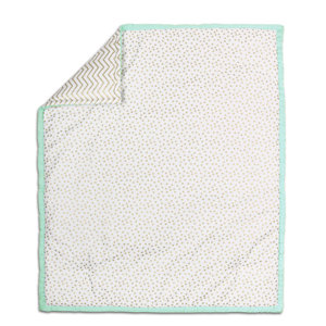 Confetti Cotton Quilt in Mint/Gold