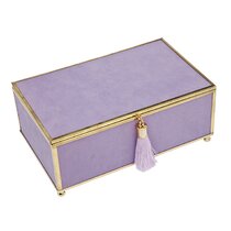 M Cornell Kaleidoscope Trick Fuchsia Purple 5 x 5 Solid Wood Decorative Square Box 