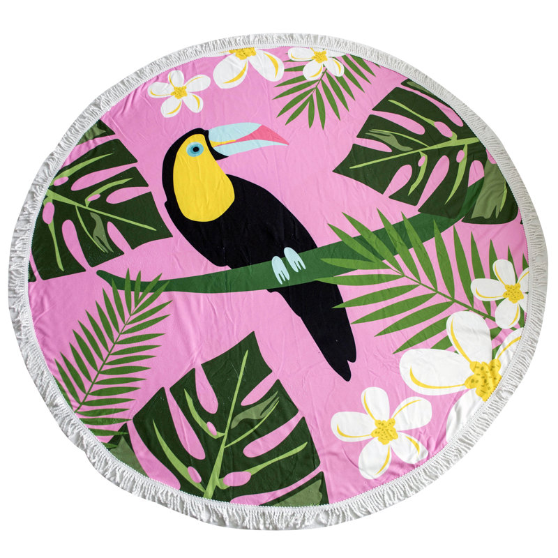 Ruffin Parrot Round Beach Towel