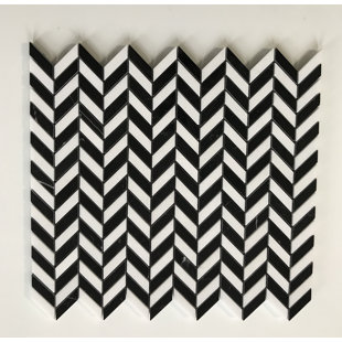Black Herringbone Tile You Ll Love Wayfair Thos Mini Chevron 0 38 X 1 Marble Mosaic Tile In White Black