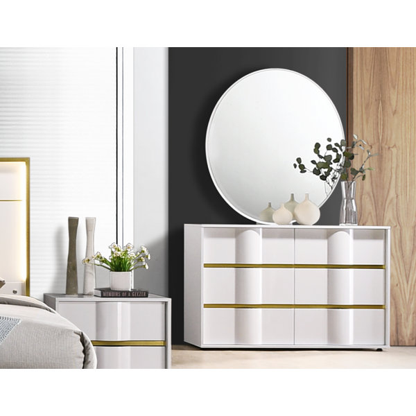 Best Design Milly 6 Drawer Double Dresser With Mirror By Orren Ellis 2019 Online