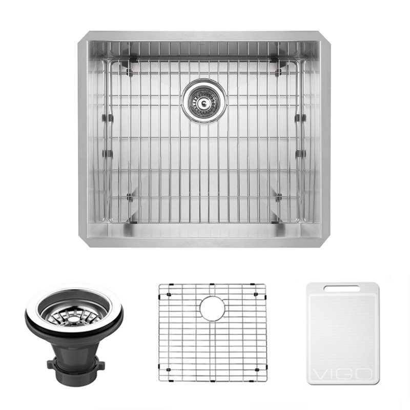 Vigo Alma 23 Inch Undermount 16 Gauge Stainless Steel Kitchen Sink Alma 23 Inch Undermount 16 Gauge Stainless Steel Kitchen Sink