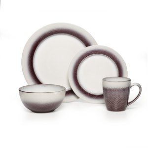 Eclipse Stoneware 16 Piece Dinnerware Set, Service for 4
