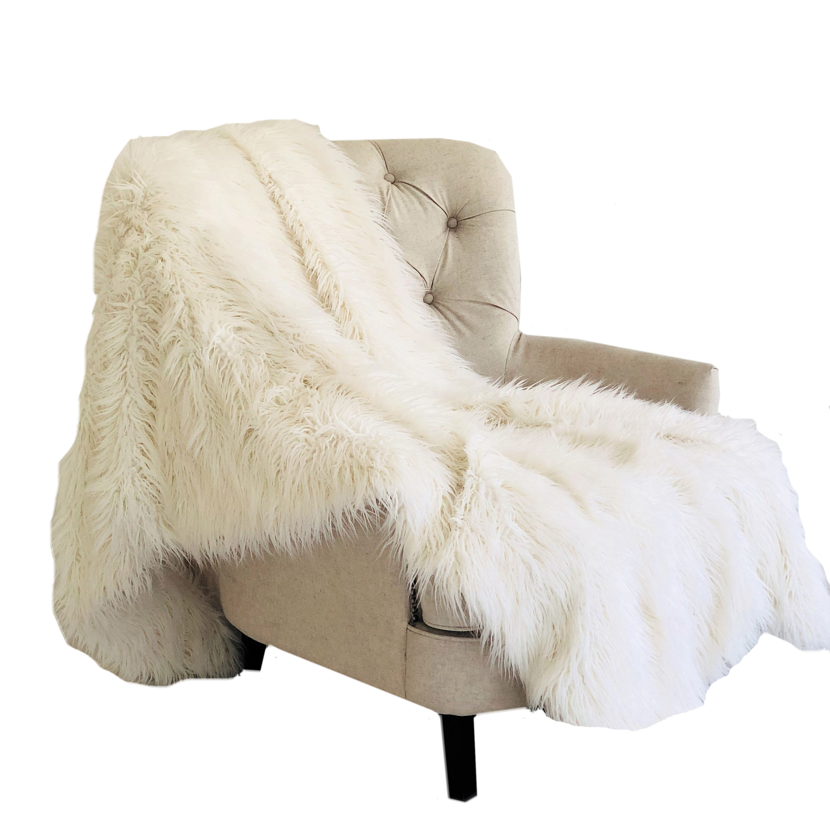 Premium Mongolian Faux Fur Throw Blanket Bedspread  Minky Shaggy Sheepskin Shag 