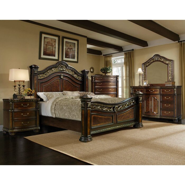 Storrs Standard Solid Wood 4 Piece Bedroom Set