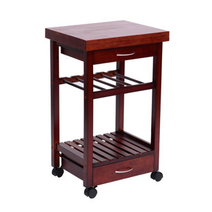 Metal Kitchen Cart With Wheels Wayfair Kitchen Cart With Wood Top
