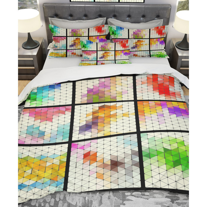 East Urban Home Designart Compilation Of Triangular Geometry Duvet
