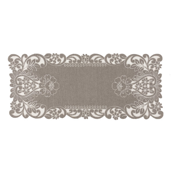 Kurland Claire Floral Embroidered Cutwork Table Runner by Ophelia & Co.