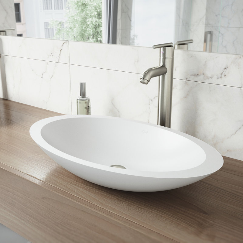 Vigo Matte Stone Oval Vessel Bathroom Sink With Faucet Reviews Wayfair