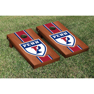 NCAA Stained Striped Wooden Cornhole Game Set