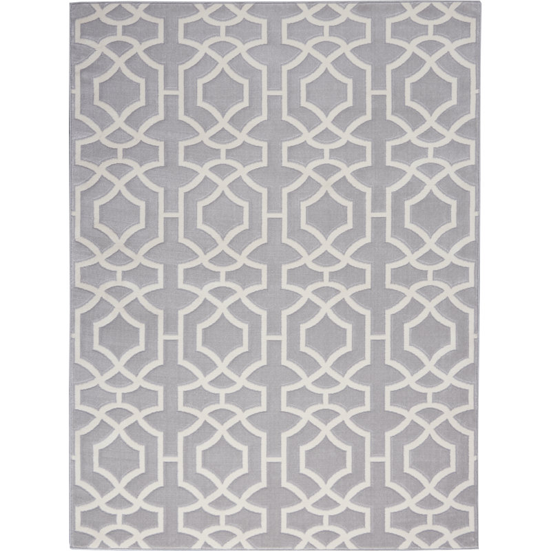 Inspiremehomedecor Joli Geometric Grey Whtie Indoor Area Rug