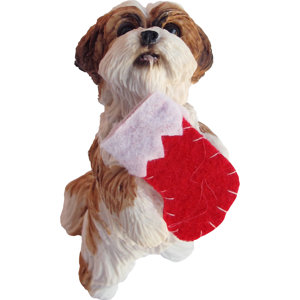 Standing Gold Shih Tzu Christmas Ornament