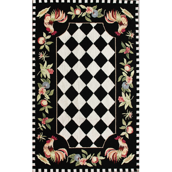 Bacourt Black Novelty Area Rug by August Grove