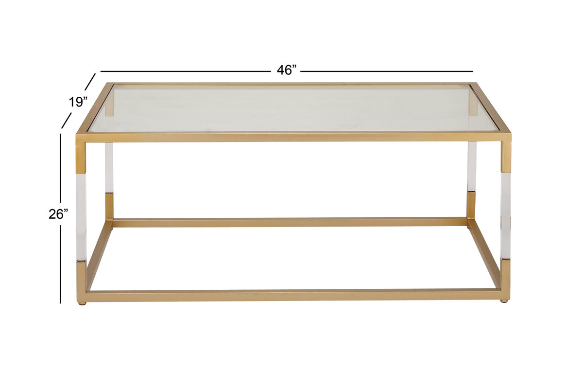 Cole & Grey Metal and Glass Acrylic Coffee Table & Reviews Wayfair
