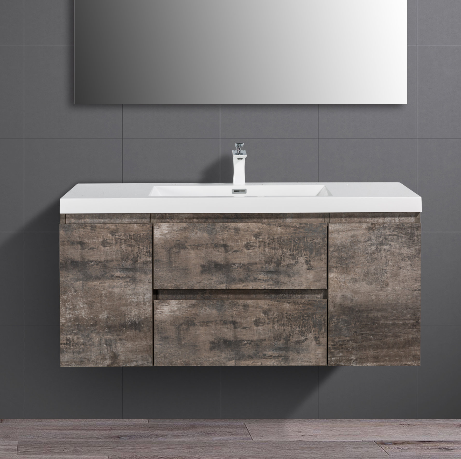 Union Rustic Sarvis 47 1 Wall Mounted Single Bathroom Vanity Set Wall Mounted Single Bathroom Vanity Set