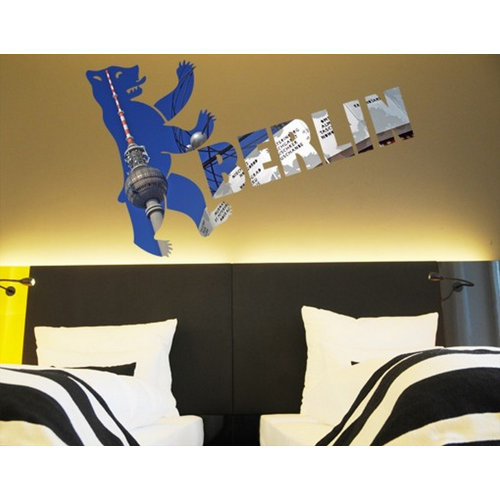 Berlin I Lettering Wall Sticker East Urban Home Size: 100cm H x 166cm W