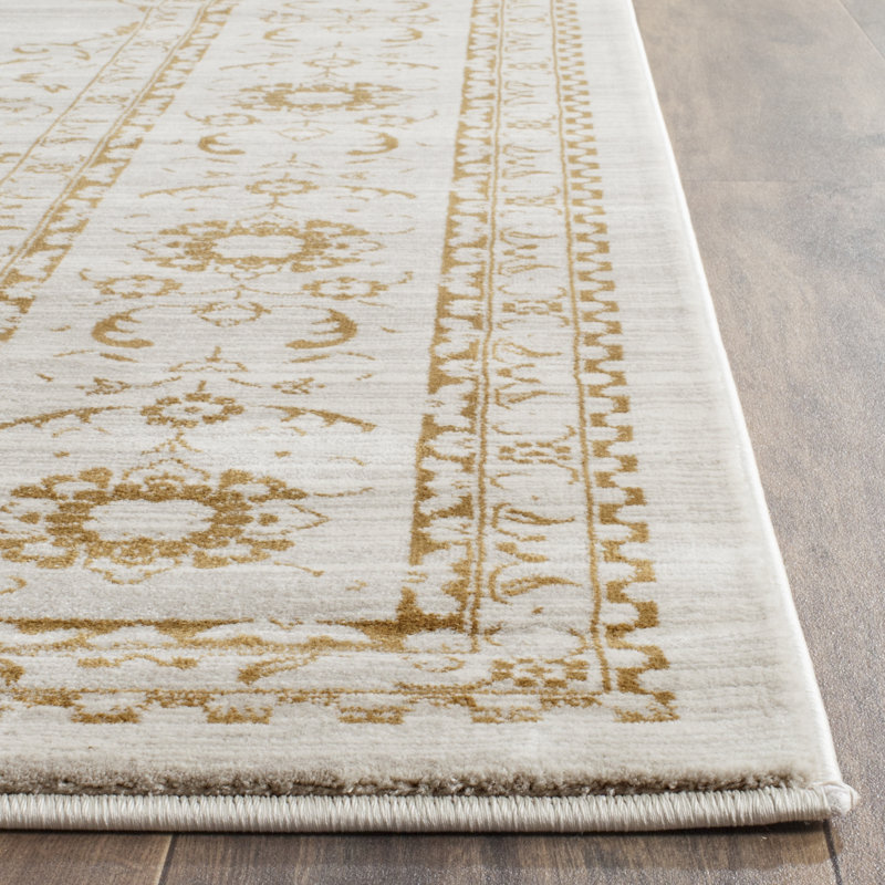 Three Posts Balon Cream/Gold Area Rug & Reviews Wayfair