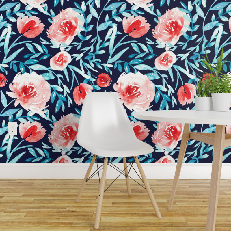 Brayden Studio Oundle Bright Botanical Peel And Stick Wallpaper