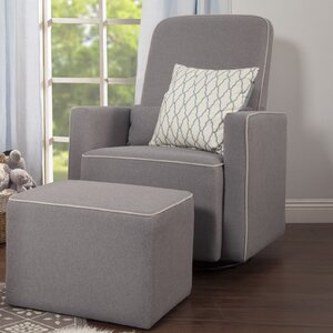 Olive Swivel Glider and Ottoman