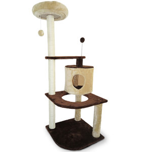 Furhaven Tiger Tough Round House Corner Playground Cat Tree