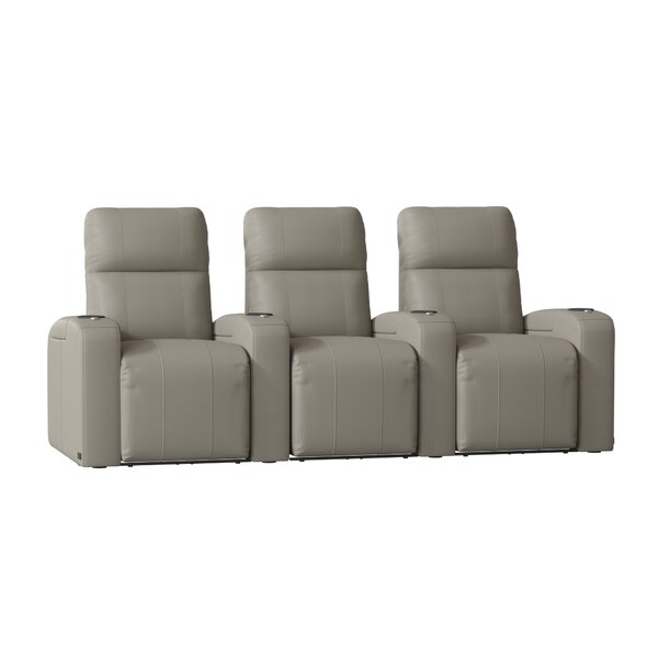 Home Theater Row Seating With Chaise Footrest (Row Of 3) By Latitude Run