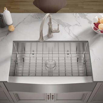Cahaba 36 L X 21 W Double Basin Farmhouse Apron Kitchen Sink With Grid Set Wayfair