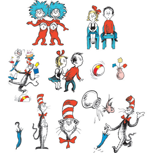 Cat In The Hat Characters 2 Sided Bulletin Board Cut Out