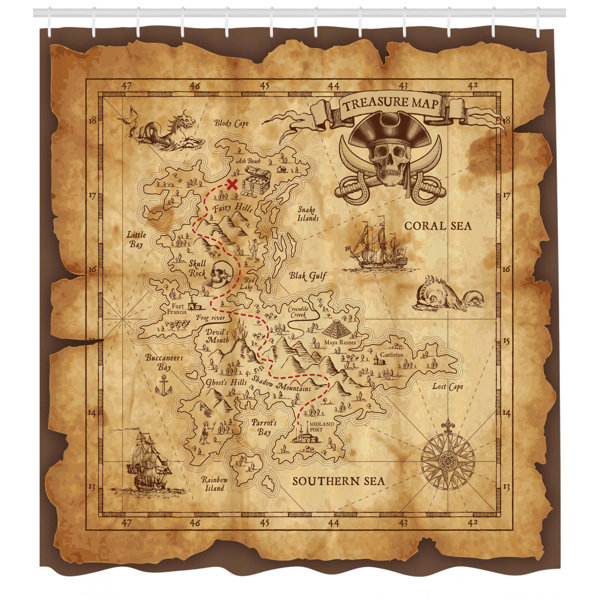 Treasure Map Shower Curtain Home Decorating Ideas Interior Design Treasure Map Shower Curtain Home