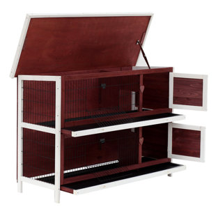 purlove rabbit hutch wood house pet cage for small animals
