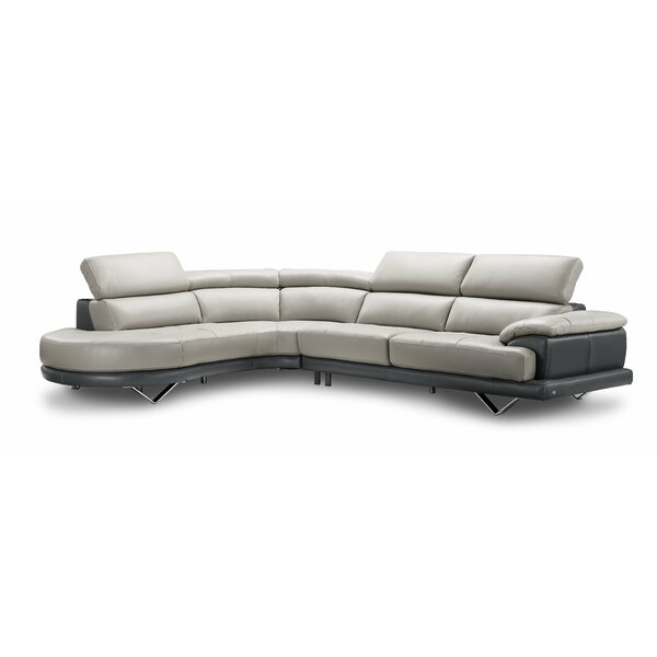 Kerry Leather Sectional By Orren Ellis