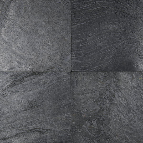 12 x 12 Natural Stone Field Tile in Polished Ostrich Grey by MSI