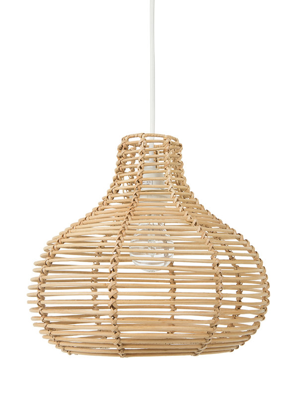 Steele Continuous Weave Wicker Dome 1-Light Inverted Pendant