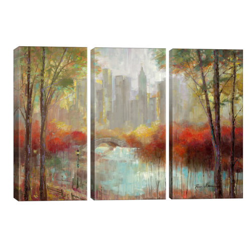 'City View' Painting Multi-Piece Image on Wapped Canvas Rosalind Wheeler Size: 101.6cm H x 152.4cm W x 3.81cm D