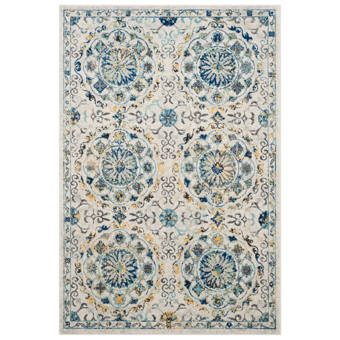 Bungalow Rose Rossignol Power Loom Taupe Ivory Rug Reviews Wayfair