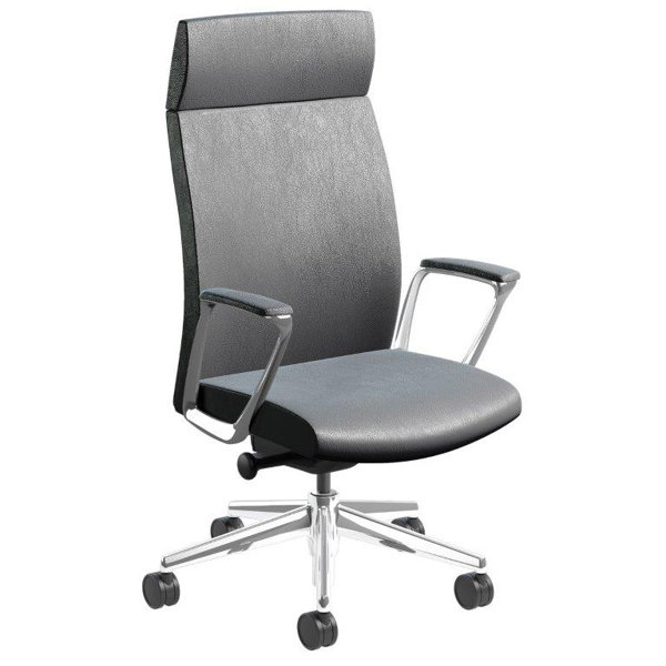 Piede Ergonomic Genuine Leather Executive Chair by Orren Ellis
