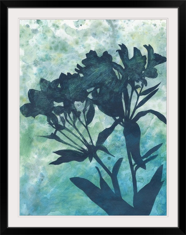 Great Big Canvas Indigo Floral Silhouette Ii Megan Meagher