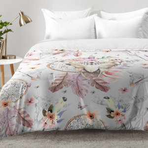 Bohemian Dreamcatcher and Skull Floral Comforter Set