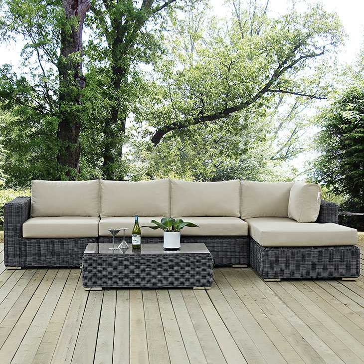 Brayden Studio Keiran 5 Piece Sunbrella Sectional Set With Cushions Reviews Wayfair