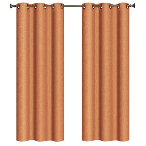 Marina Solid Semi-Sheer Thermal Grommet Curtain Panels (Set of 2)