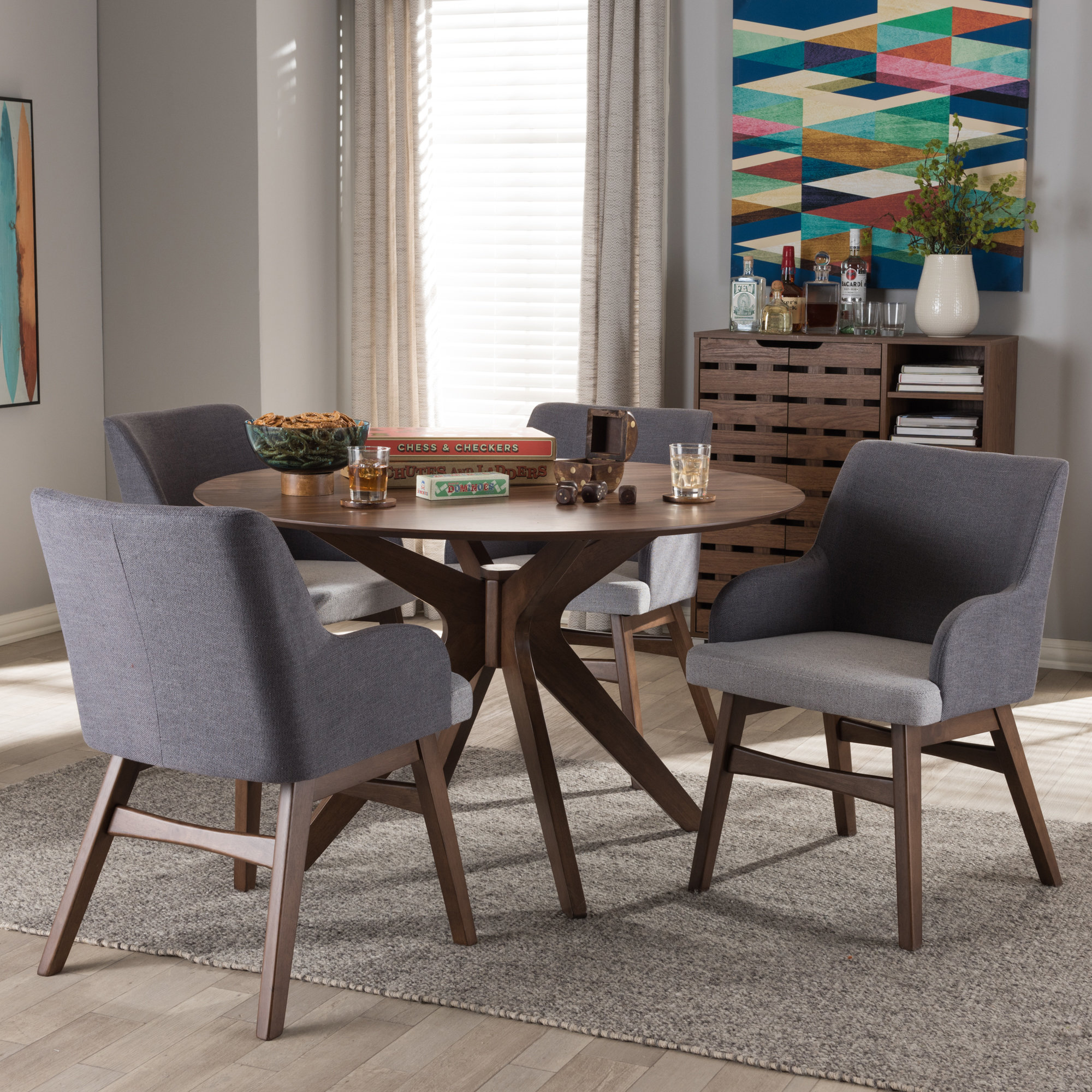 Monte Mid Century Modern Wood Round 5 Piece Dining Set Reviews Monte Mid Century Modern Wood Round 5 Piece Dining Set Reviews