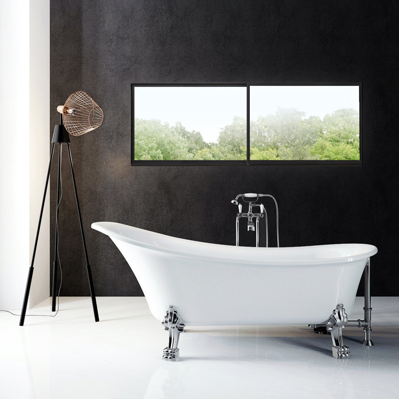 A&E Bath and Shower Dorya 59" x 30" Clawfoot Soaking ...