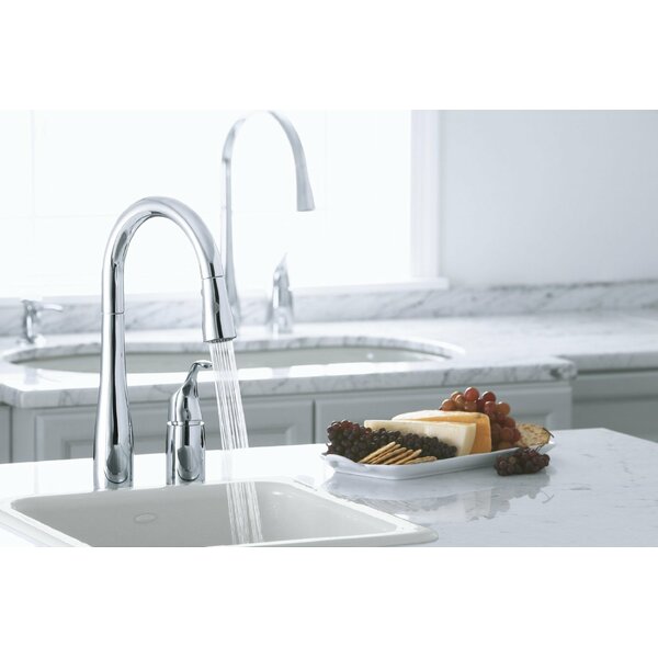 Simplice Two-Hole Kitchen Sink Faucet with 16-1/8 Pull-Down Swing Spout, Docknetik Magnetic Docking System, ProMotion™, MasterClean™ by Kohler