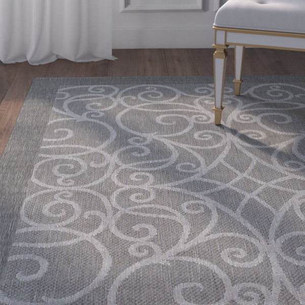 Stonebridge Gray Indoor/Outdoor Area Rug by House of Hampton