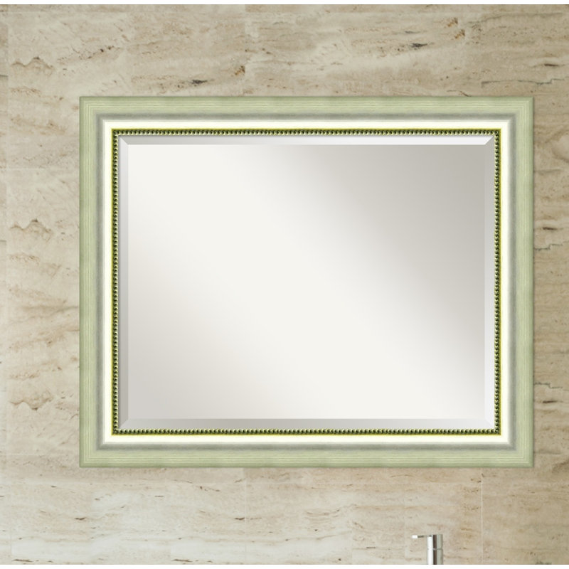 Willa Arlo Interiors Rectangle Curved Silver Bathroom Wall Mirror