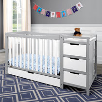 grey crib changing table combo