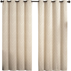 Meredith Chevron Room Darkening Grommet Curtain Panels (Set of 2)