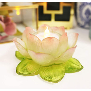 Ceramic Lotus Petals Style Flower Candle Holder Tea Lights Holder Home /& Table top Decoration Pretty Houseware White