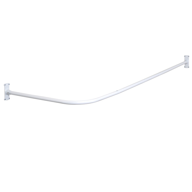 Versalot Never Rust 66 Quot L Shaped Fixed Shower Curtain Rod
