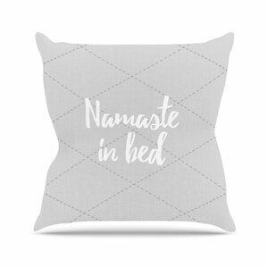 Namaste In Bed Outdoor Throw Pillow